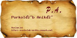 Porkoláb Anikó névjegykártya