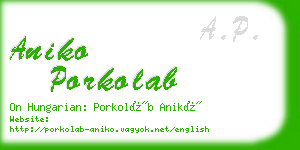 aniko porkolab business card